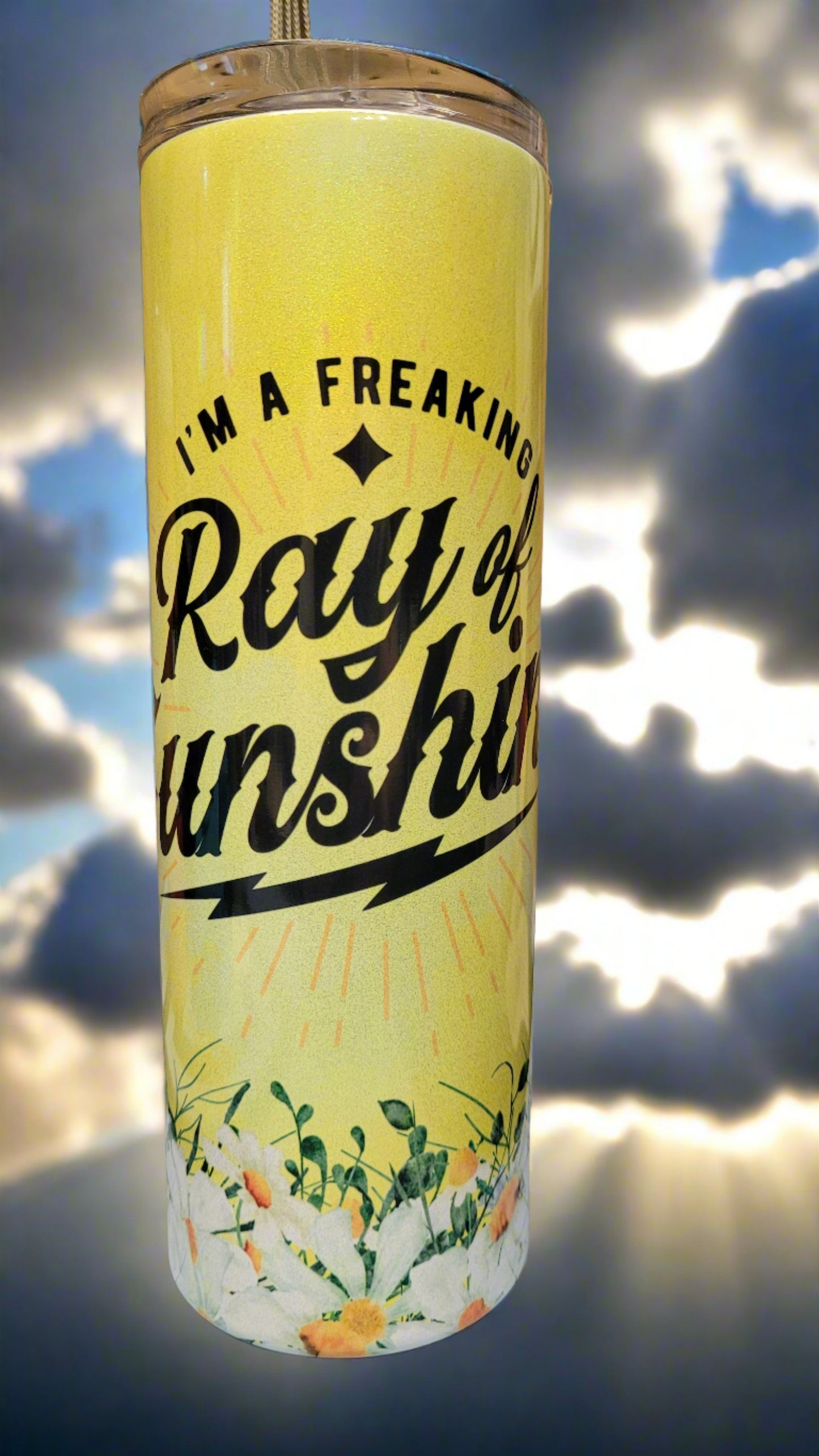 Just one of those days? I'm A Freaking Ray Of Sunshine will let everybody know what is coming. Enjoy your favorite hot or cold beverage on the go and show off your style as you keep your drinks at the perfect temperature.