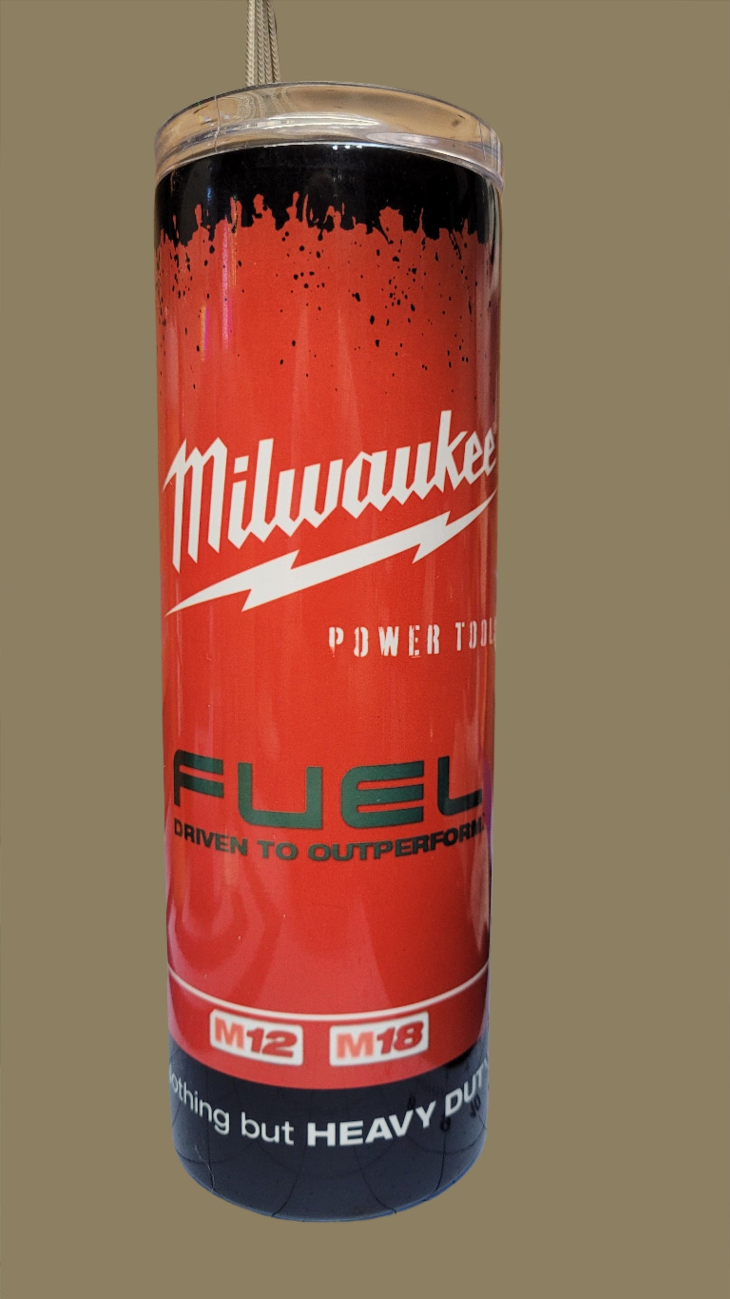 Here we have a Milwaukee Tool Fuel series fully depicting this new look. Great for the mechanic or any handyman. This 20 oz tumbler from Makerflo is made of a stainless steel double-wall construction and is vacuum insulated, with a clear sliding classic lid and a clear straw, and is BPA free. It is capable of retaining cold temperatures for 24+ hours or warm temperatures for up to 8 hours.