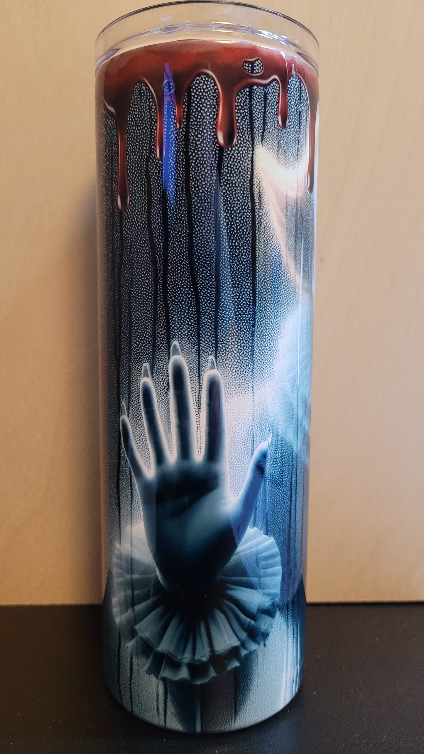 Our horror series sees a new addition.... Pennywise staring at you through a window in the rain....blood dripping down from the top...