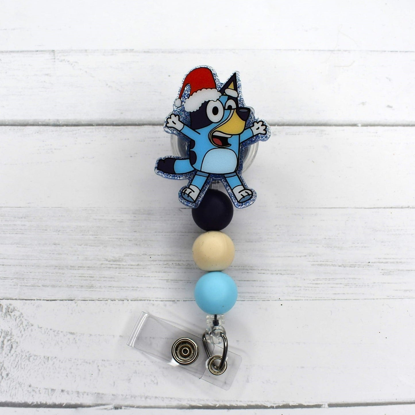 Badge Reel Blue Christmas