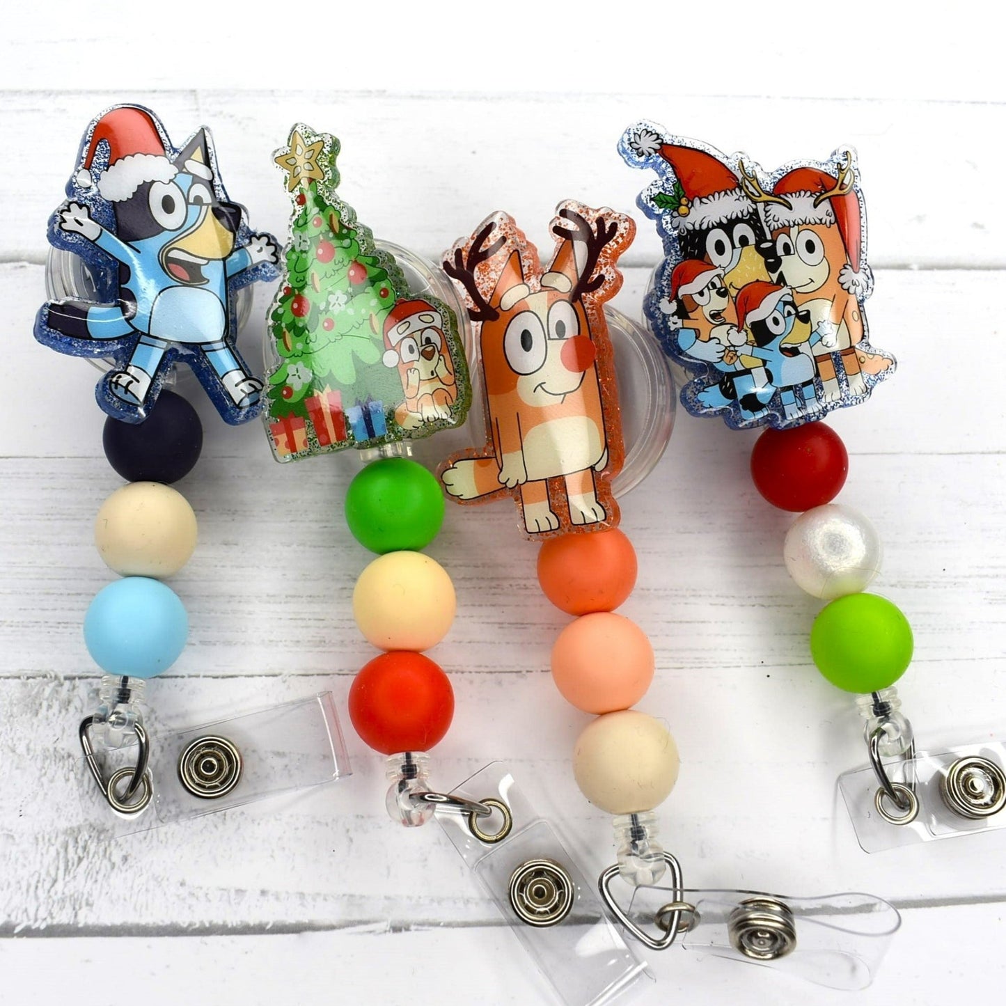 Badge Reel Blue Christmas