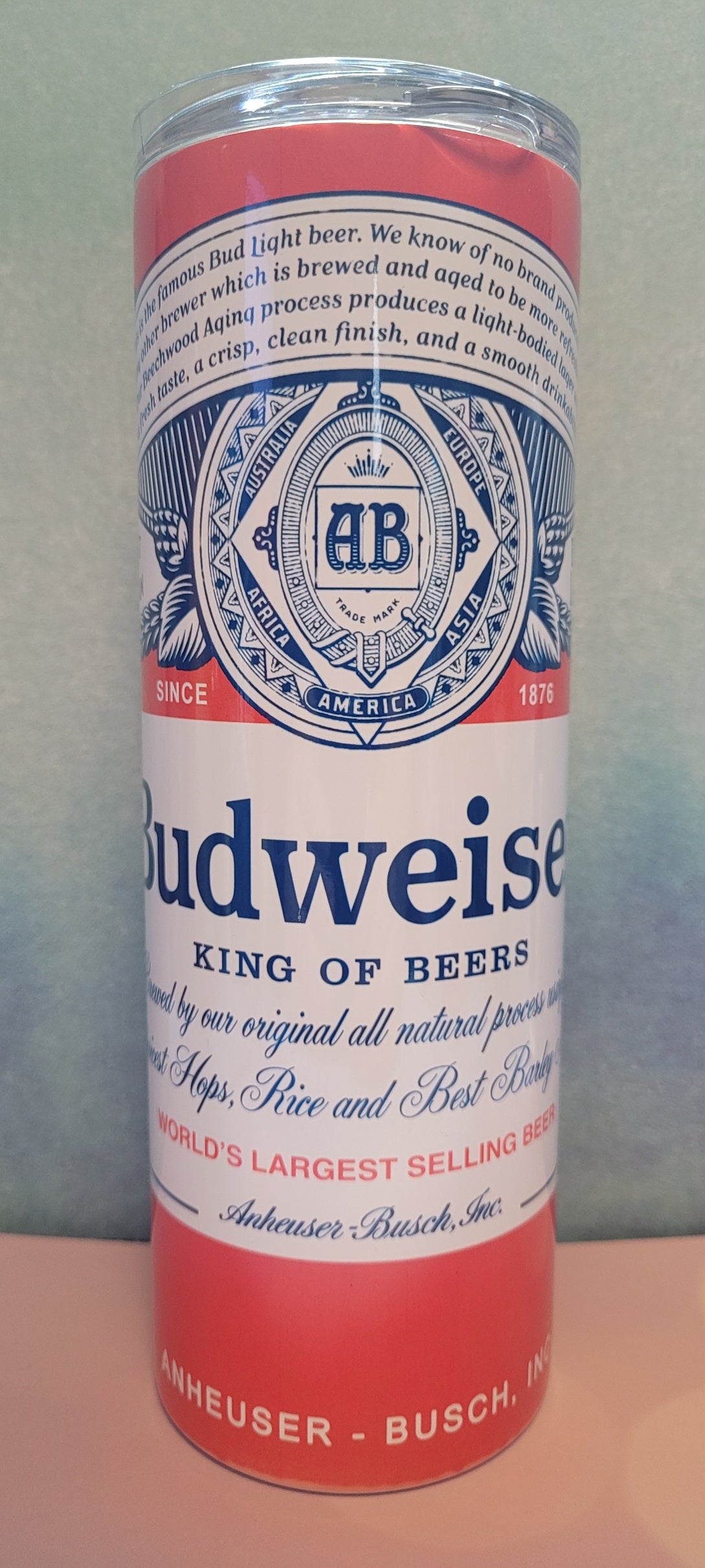 This Bud is for you in a 20 oz stainless steel tumbler which is perfect for enjoying a cold beer or other beverages.