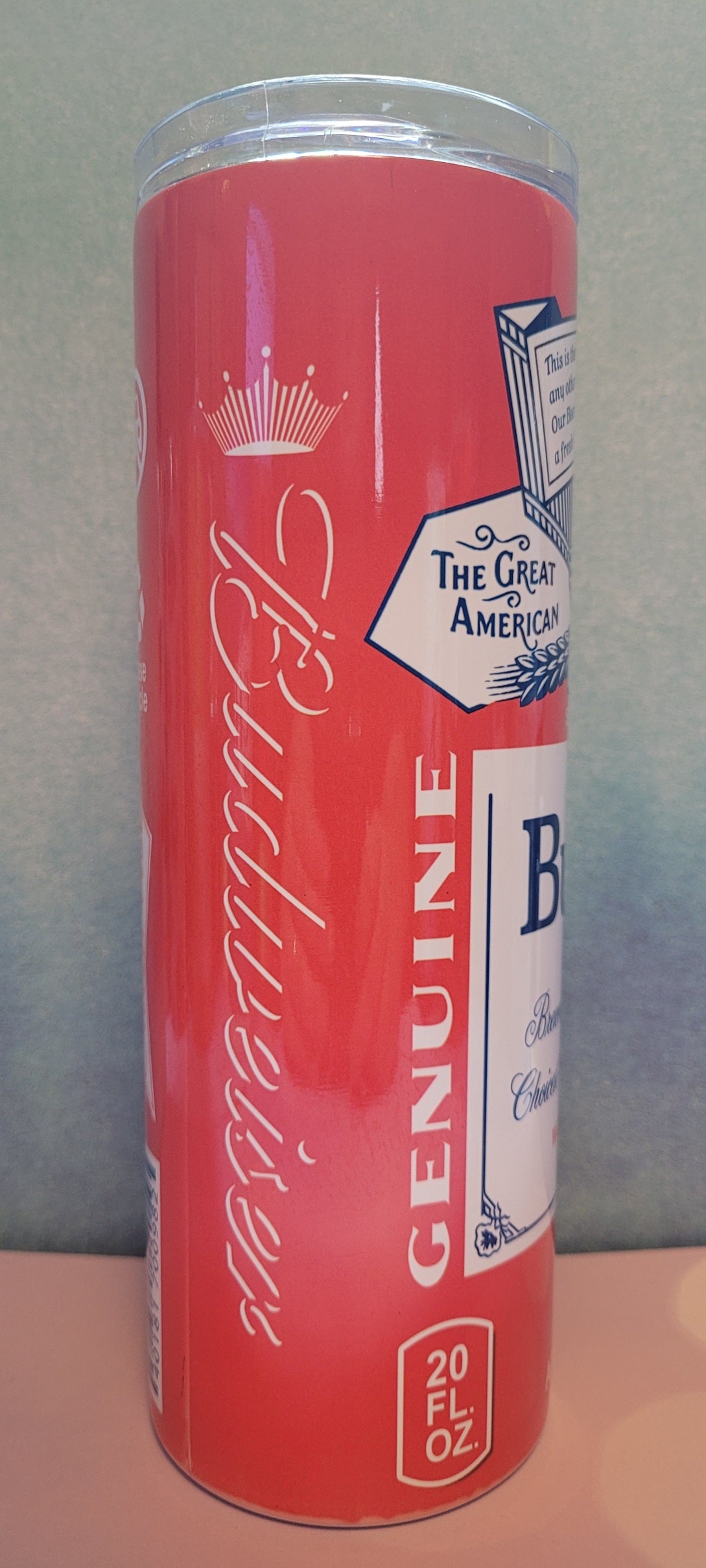 This Bud is for you in a 20 oz stainless steel tumbler which is perfect for enjoying a cold beer or other beverages.
