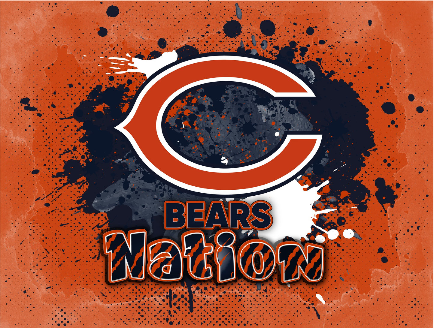 We present our new Sports Series to you with this Bears Paint Splash tumbler. Navy blue & orange colors in a paint splatter format for a unique look.