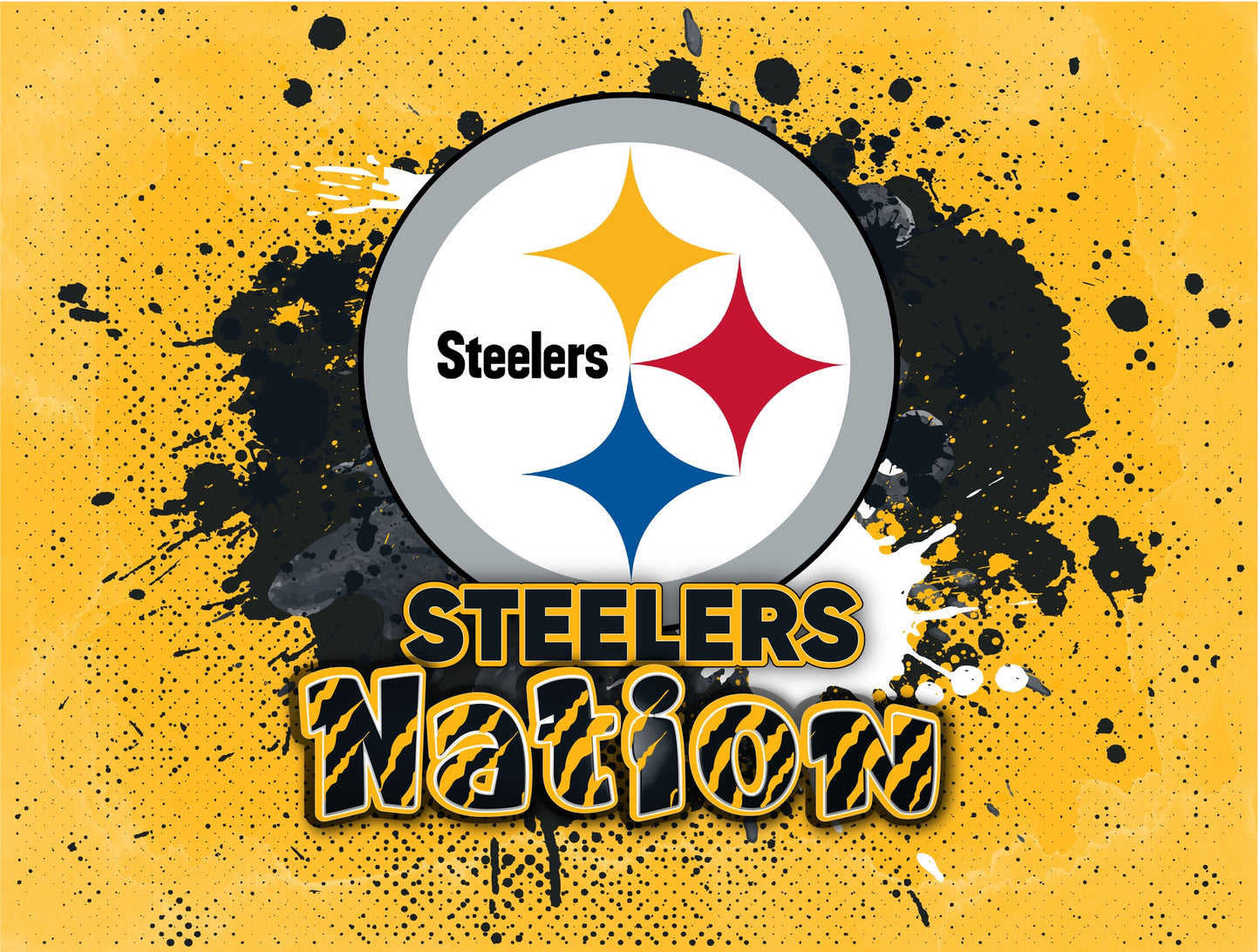 Tumbler 20 oz Steelers Paint Splatter