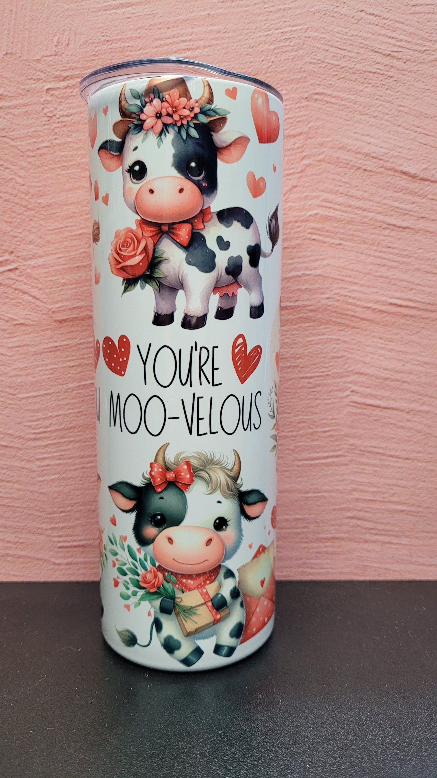 Have you Herd about our Moo-tiful Inside & Out Tumbler? Adorable cows all around with phrases like Love You Till The Cows Come Home and more.