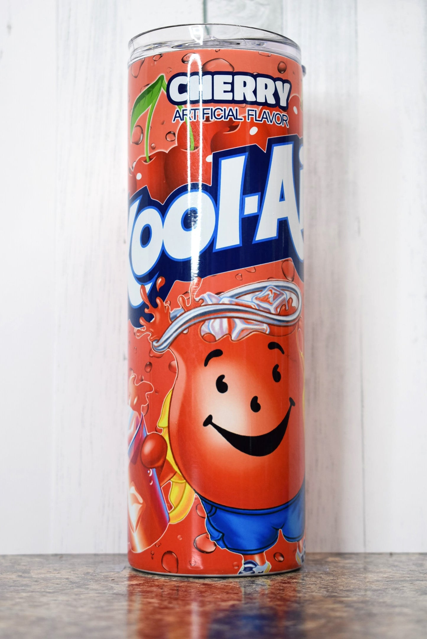 Oh Yeah! Kool -Aid Man to the rescue bringing you some Cherry with this Makerflo 20 oz stainless double walled insulated tumbler