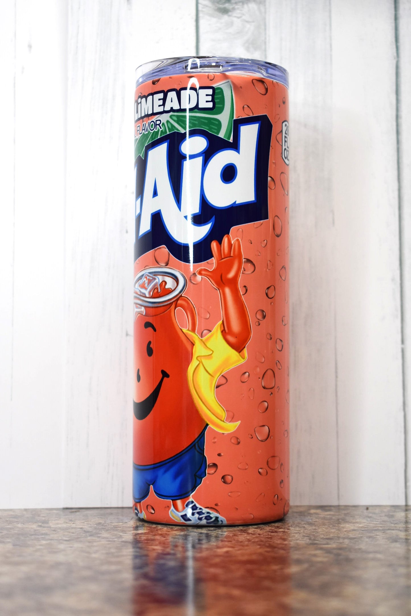 Oh Yeah! Kool -Aid Man to the rescue bringing you some Cherry Limeade with this Makerflo 20 oz stainless double walled insulated tumbler