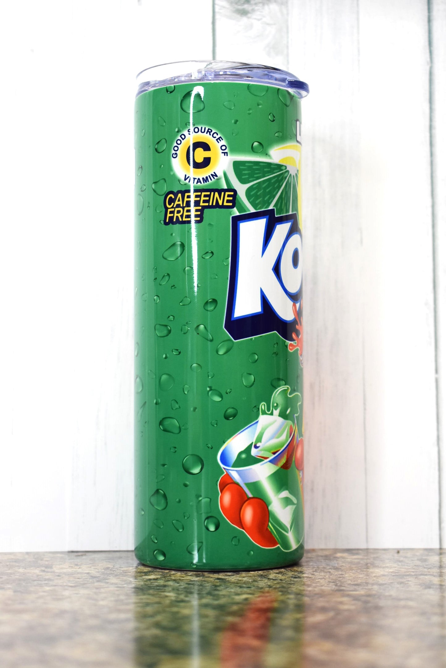 Oh Yeah! Kool -Aid Man to the rescue bringing you some Lemon-Lime with this Makerflo 20 oz stainless double walled insulated tumbler