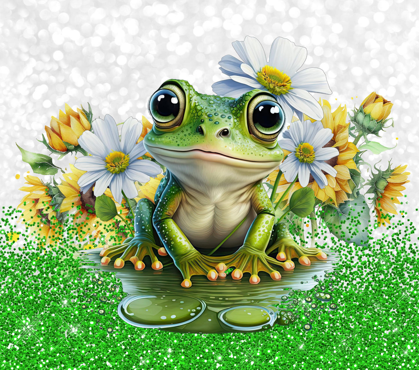 20 oz Stainless Steel Tumbler With A Cute Little Happy Frog To Brighten Your Day