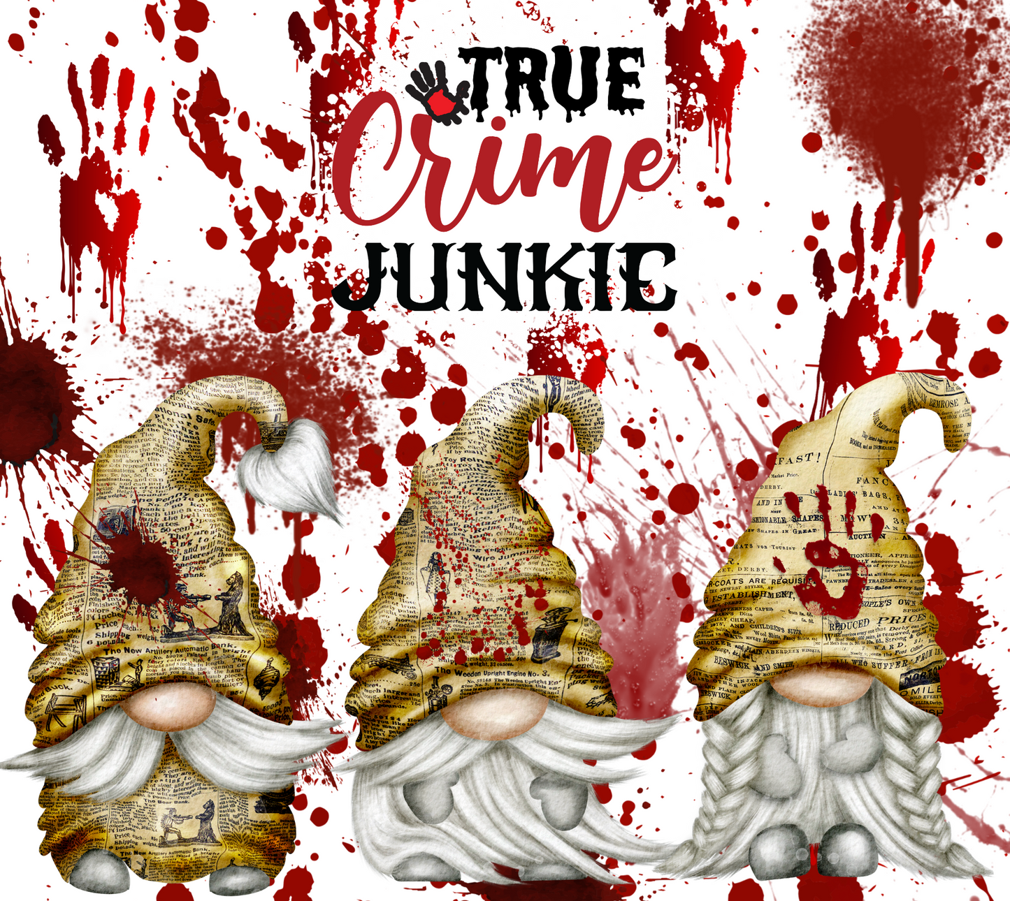 20 oz Stainless Steel Tumbler With True Crime Junkie Gnomes!