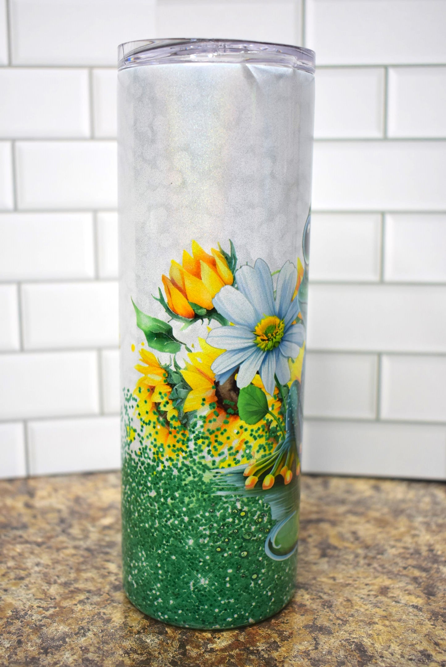 20 oz Stainless Steel Tumbler With A Cute Little Happy Frog To Brighten Your Day