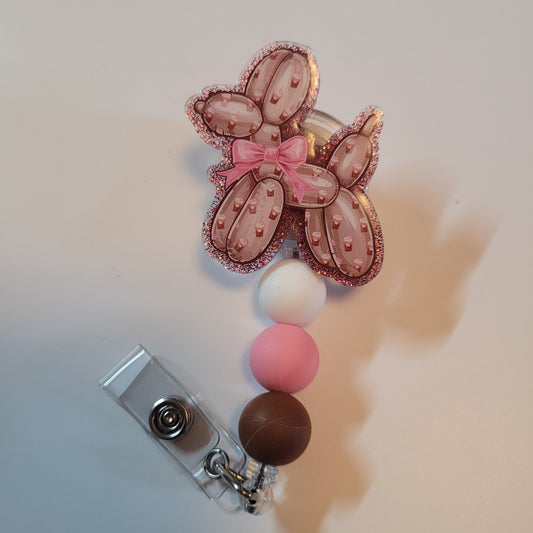 Badge Reel Balloon Poodle Iced Coffee