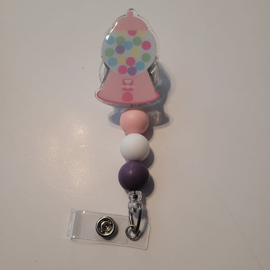 Badge Reel Gumball Machine Pink