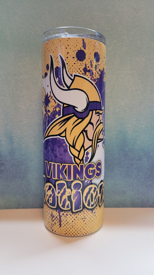 Tumbler 20 oz Vikings Paint Splatter