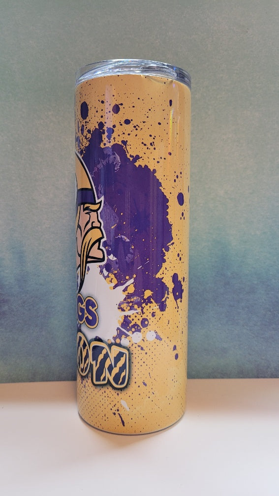 Tumbler 20 oz Vikings Paint Splatter
