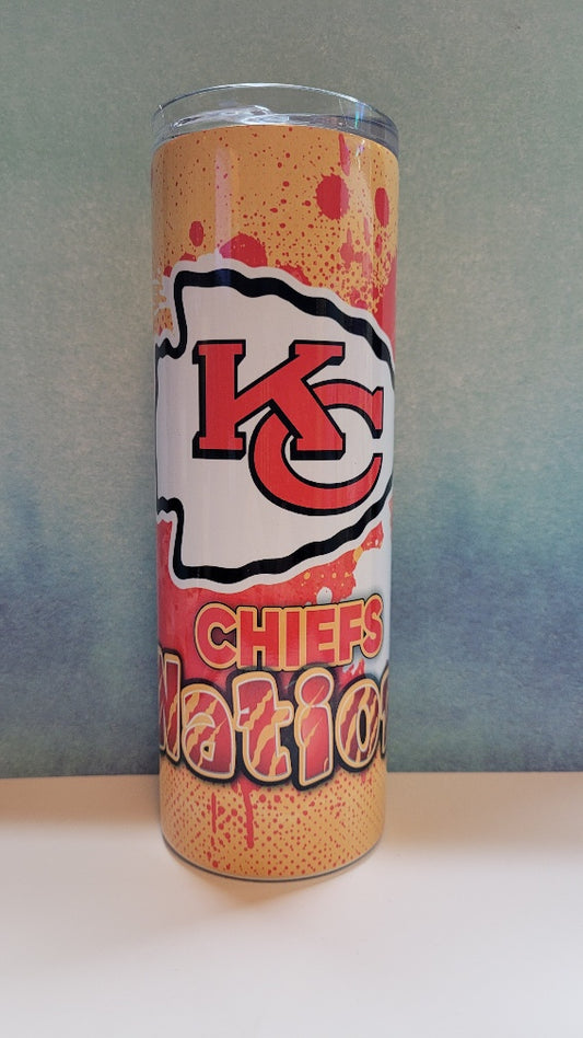 Tumbler 20 oz Chiefs Paint Splatter