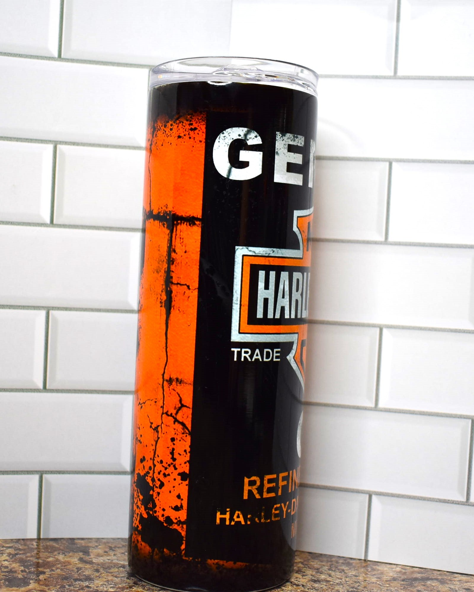 New to our line is our distressed finish look. Here we have a Harley Davidson oil can fully depicting this new look. Great for the mechanic or any cycle enthusiast.