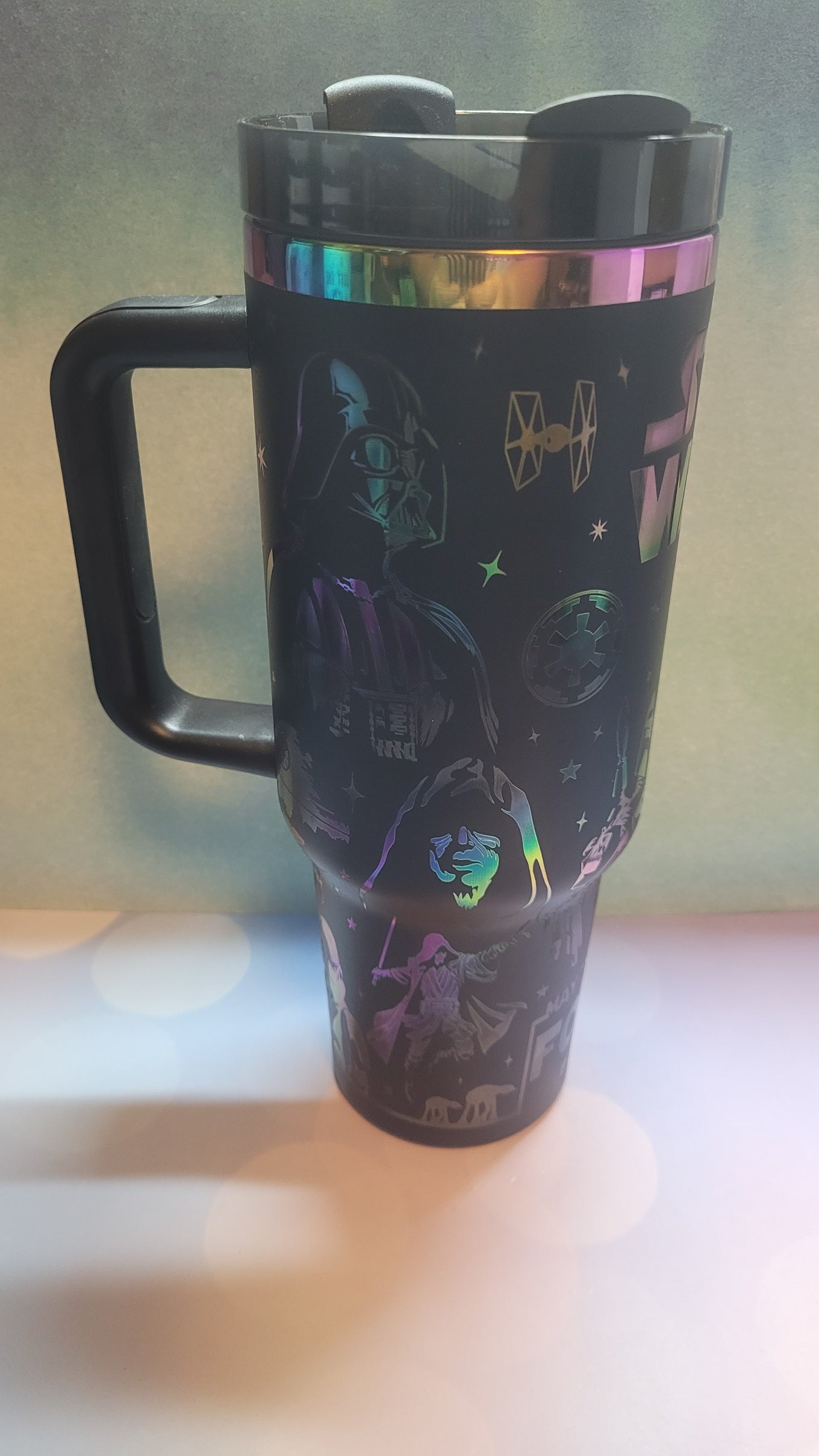 Tumbler 40 oz Laser Engraved Dark Side Black on Gold Plated