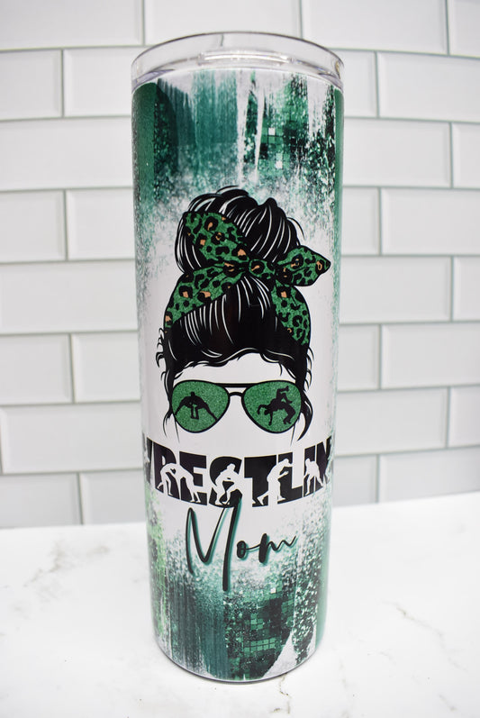 Tumbler 20 oz Stainless Wrestling Mom