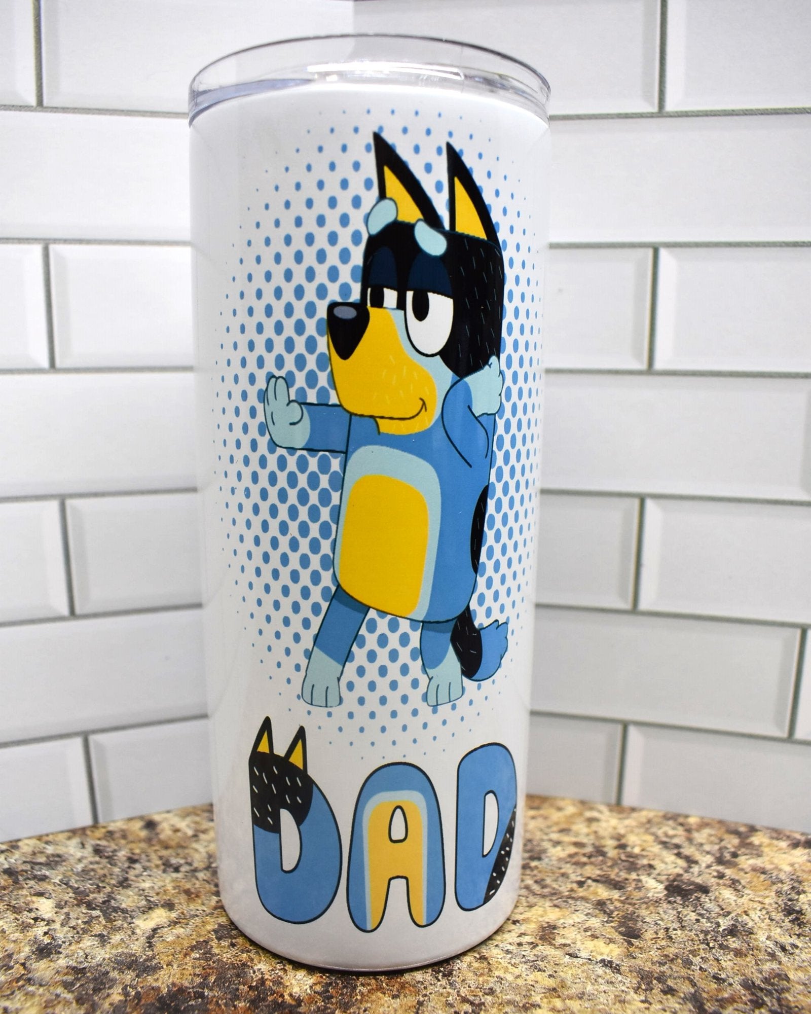  Bluey's Dad is featured with the phrase "Whenever I Walk into the Room Everyone Has To Clap and Go Whoo! Yeah! It's Dad! Alright! That Guy's Awesome!"