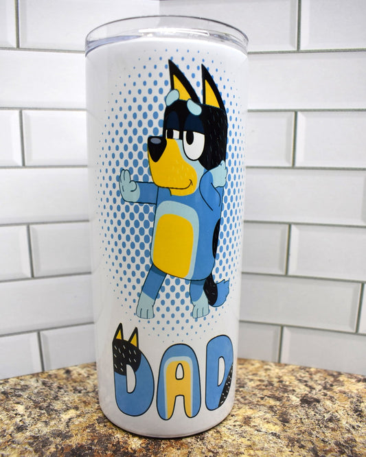  Bluey's Dad is featured with the phrase "Whenever I Walk into the Room Everyone Has To Clap and Go Whoo! Yeah! It's Dad! Alright! That Guy's Awesome!"